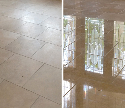 Residential Travertine Honing and Polishing