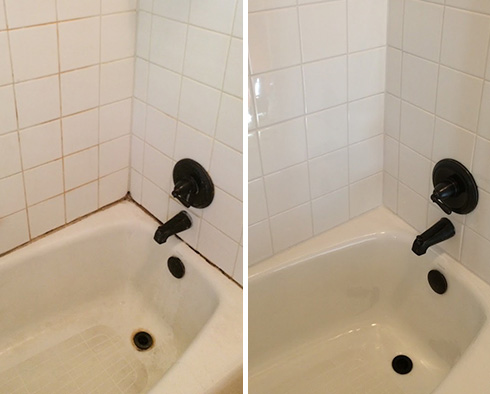 Bathroom Before and After Our Caulking Services in Prospect Heights, NY